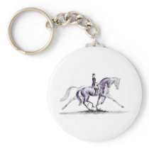Dressage Horse Piaffe Trot Keychain