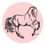 Dressage Horse Round Stickers