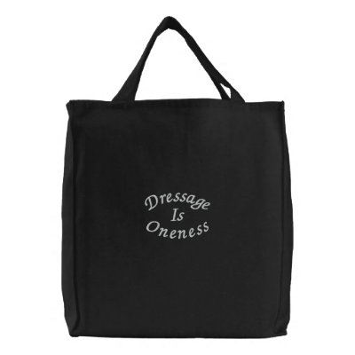 Dressage Is Oneness Embroidered Cotton Tote Bag by SmilinEyesTreasures