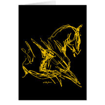 Dressage: Self Carriage - Gold on Black Card