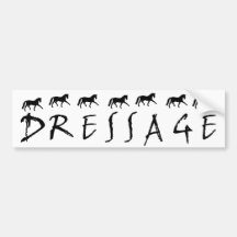Dressage (text and horses) bumper stickers