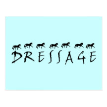 Dressage (text and horses) post cards