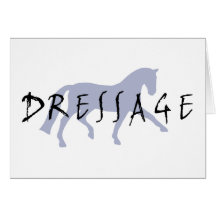 Dressage Trot w/ Text (blue) Greeting Card