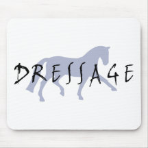 Dressage Trot w/ Text (blue) Mouse Pad