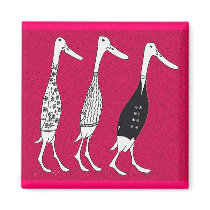 Dressed ducks refrigerator magnets