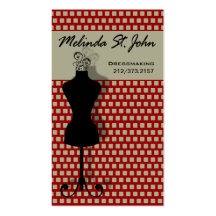 Dressmaker Mannequin Sewing Fashion Designer Business Card Templates