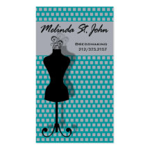 Dressmaker Mannequin Sewing Fashion Designer Business Card Template