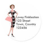 Dressy Dress Round Stickers