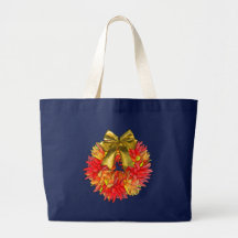 Dried Chili Pepper Wreath & Gold Bow Canvas Bags