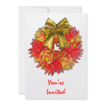 Dried Chili Pepper Wreath & Gold Bow