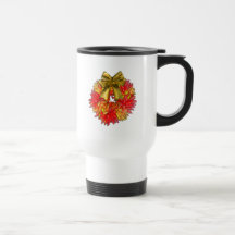 Dried Chili Pepper Wreath & Gold Bow Mugs