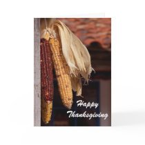 Dried Corn Photo Happy Thanksgiving Greeting Card