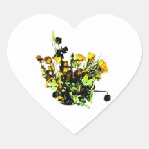 Dried Rose Arrangement yellow theme Sticker