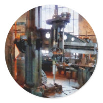 Drill Press Near Window Round Sticker