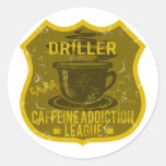 Driller Caffeine Addiction League Round Stickers