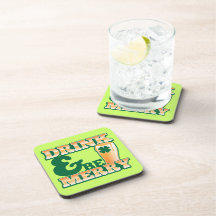 Drink and Be MERRY! from The Beer Shop Beverage Coaster