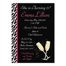 drink,Birthday Party,invite,fun,sassy,chic zebra