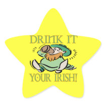 Drink It Your Irish Star Stickers