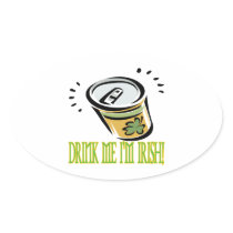 Drink Me Im Irish Oval Sticker