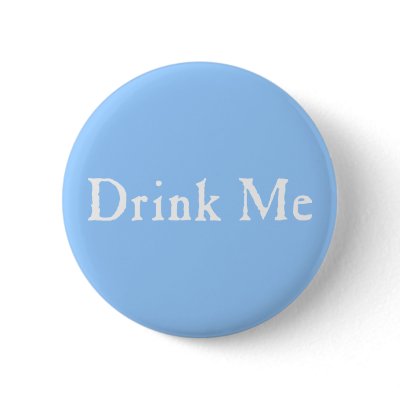 Drink Me Text Pins by opheliasart