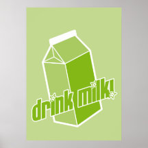 drink milk green poster
