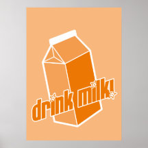 drink milk orange poster