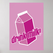 drink milk pink poster