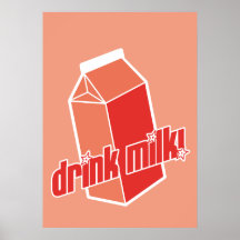 drink milk red poster