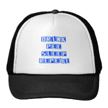 Drink, Pee, Sleep, Repeat. Funny. Mesh Hats