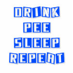 Drink, Pee, Sleep, Repeat. Funny. Photo Sculpture