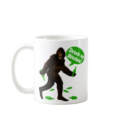 Drink Up Bitches Irish Bigfoot Mugs by CyKosis
