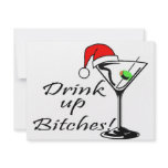 Drink Up Bitches Martini Custom Announcements