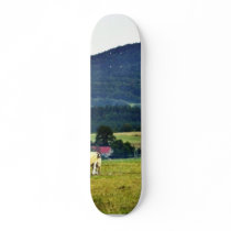 Drinking Cows On Pasture With A Hill In The Backgr Custom Skate Board