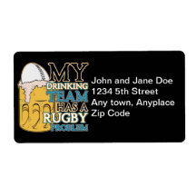 Drinking Team Rugby Shipping Labels