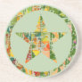 Drinks Coaster, Star Circle, Greens Multi