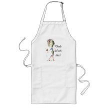 Drinks well with others, funny Wine art Aprons