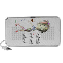 Drinks well with others, funny Wine art Mp3 Speaker
