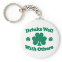 Drinks Well With Others Keychains