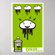 Drip World Green Posters