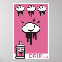 Drip World Pink Posters
