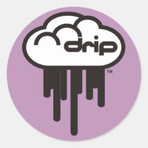 Driplogo in Black n' Purple Round Stickers