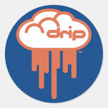 Driplogo in Blue and Orange Round Sticker