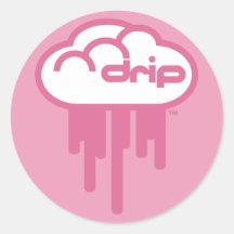 Driplogo in Bubblegum Pink Round Sticker
