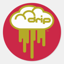 Driplogo in Red and Gold Sticker