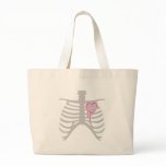 Dripping Heart in Ribcage Canvas Bag