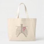 Dripping Heart in Ribcage Canvas Bag