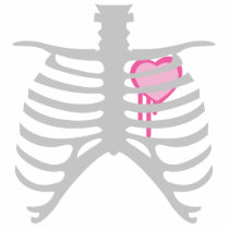 Dripping Heart in Ribcage Cut Out