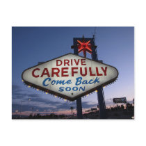Drive Carefully Las Vegas Postcards