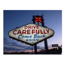 Drive Carefully Las Vegas Postcards