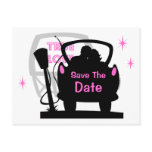 Drive In Newlyweds Save The Date Postcard